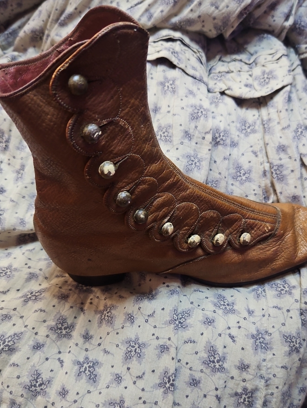 Antique victorian late 1800s  handmade leather boot